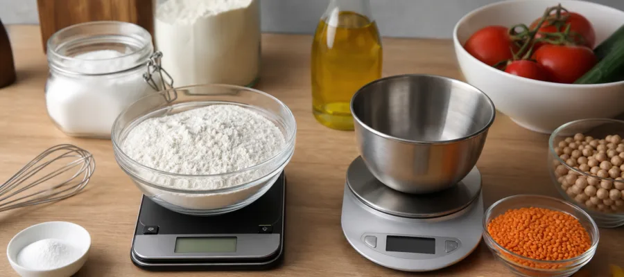 Kuechenwaage beim Backen vs. Kochen: richtige Messmethoden im Vergleich